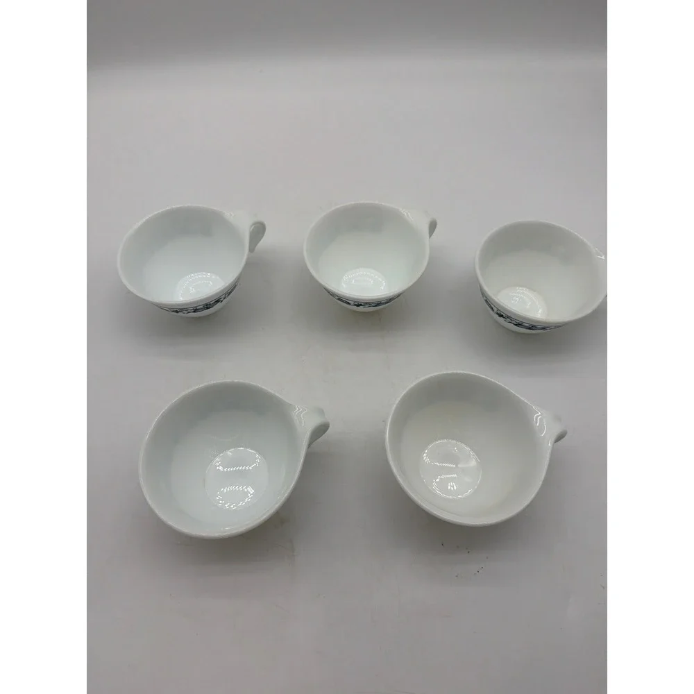 Corelle Corning Ware Hook Handle Coffee Cups Old‎ Town Blue Set of 5 USA
